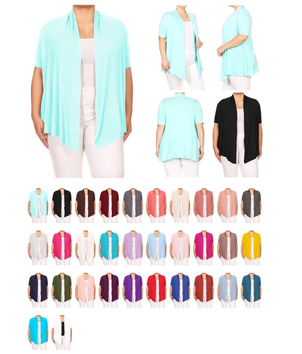 Plus Solid Waist length caedigan Loose fit Shop Style & More | Fresh Looks, Everyday Deals & Free Shipping