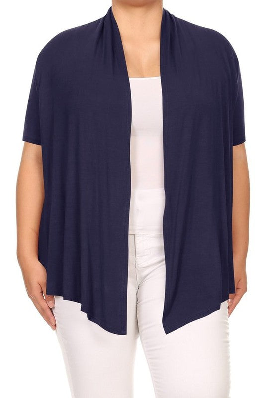 Plus Solid Waist length caedigan Loose fit Shop Style & More | Fresh Looks, Everyday Deals & Free Shipping