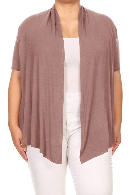 Plus Solid Waist length caedigan Loose fit Shop Style & More | Fresh Looks, Everyday Deals & Free Shipping