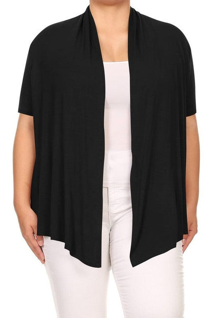Plus Solid Waist length caedigan Loose fit Shop Style & More | Fresh Looks, Everyday Deals & Free Shipping