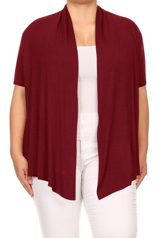 Plus Solid Waist length caedigan Loose fit Shop Style & More | Fresh Looks, Everyday Deals & Free Shipping