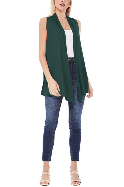 Solid, long body open front vest in a loose fit Shop Style & More | Fresh Looks, Everyday Deals & Free Shipping