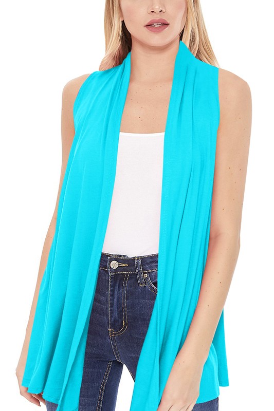 Solid, long body open front vest in a loose fit Shop Style & More | Fresh Looks, Everyday Deals & Free Shipping