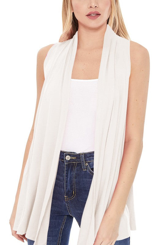 Solid, long body open front vest in a loose fit Shop Style & More | Fresh Looks, Everyday Deals & Free Shipping