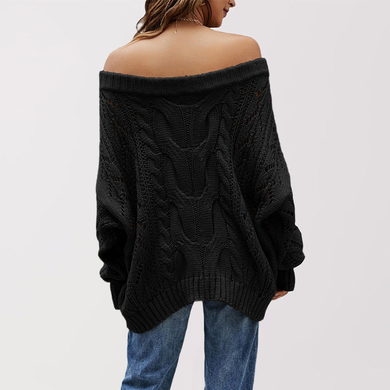 Strapless Loose Off Shoulder Solid Color Pullover Sweater Grayceful LLC