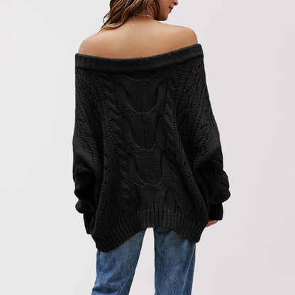 Strapless Loose Off Shoulder Solid Color Pullover Sweater Grayceful LLC