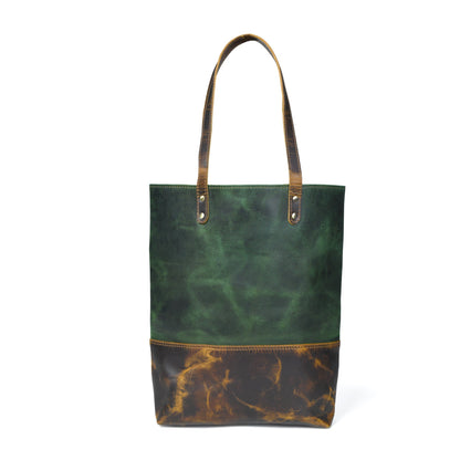 Green Women's Leather Tote Classy Leather Bags