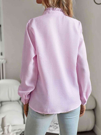 Stylish Ruffle Trim Shirt for Modern Trends SnagBag