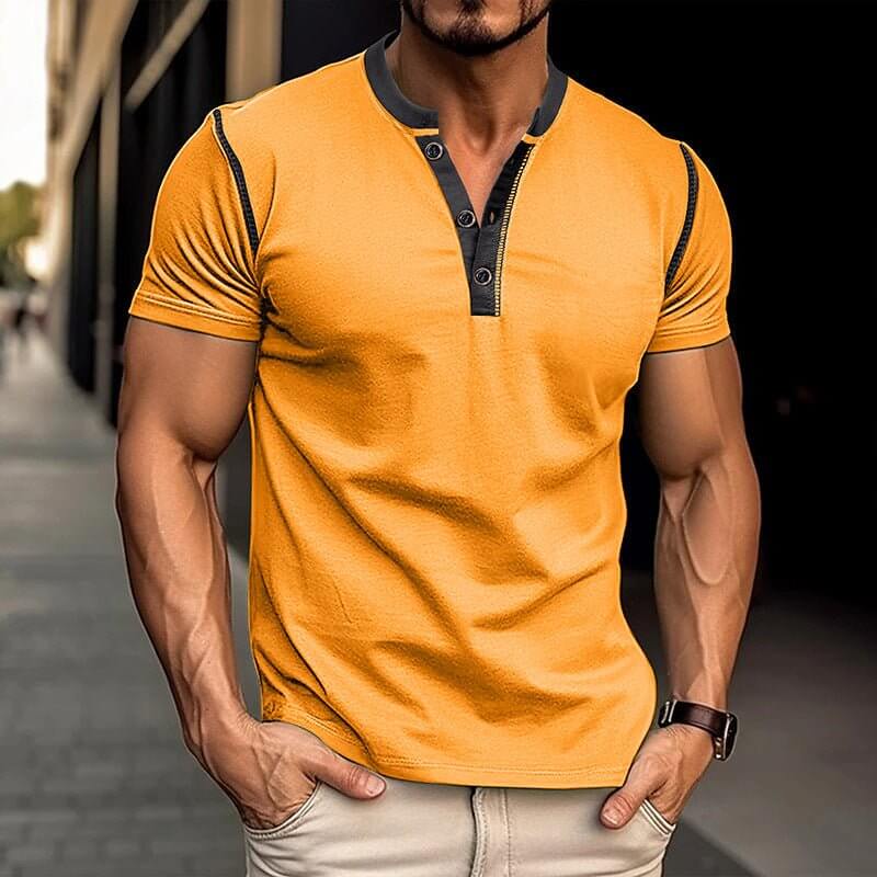 Men's Summer Polo Shirt with Button V-Neck, Short-sleeved SnagBag