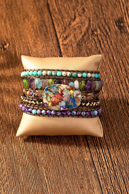 34 inch 5 wraps natural stone boho bracelet Shop Style & More | Fresh Looks, Everyday Deals & Free Shipping