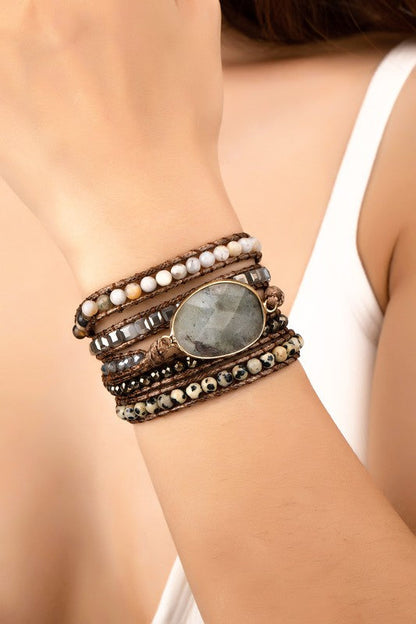 34 inch 5 wraps natural stone boho bracelet Shop Style & More | Fresh Looks, Everyday Deals & Free Shipping