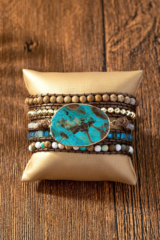 34 inch 5 wraps natural stone boho bracelet Shop Style & More | Fresh Looks, Everyday Deals & Free Shipping
