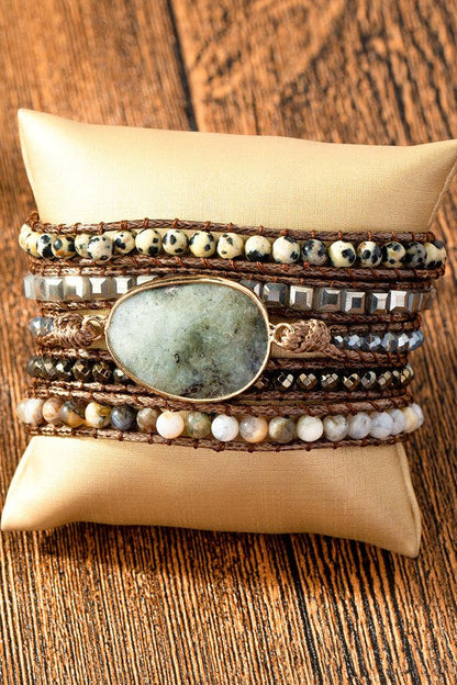 34 inch 5 wraps natural stone boho bracelet Shop Style & More | Fresh Looks, Everyday Deals & Free Shipping