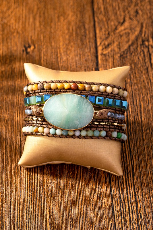 34 inch 5 wraps natural stone boho bracelet Shop Style & More | Fresh Looks, Everyday Deals & Free Shipping