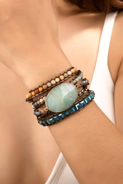 34 inch 5 wraps natural stone boho bracelet Shop Style & More | Fresh Looks, Everyday Deals & Free Shipping