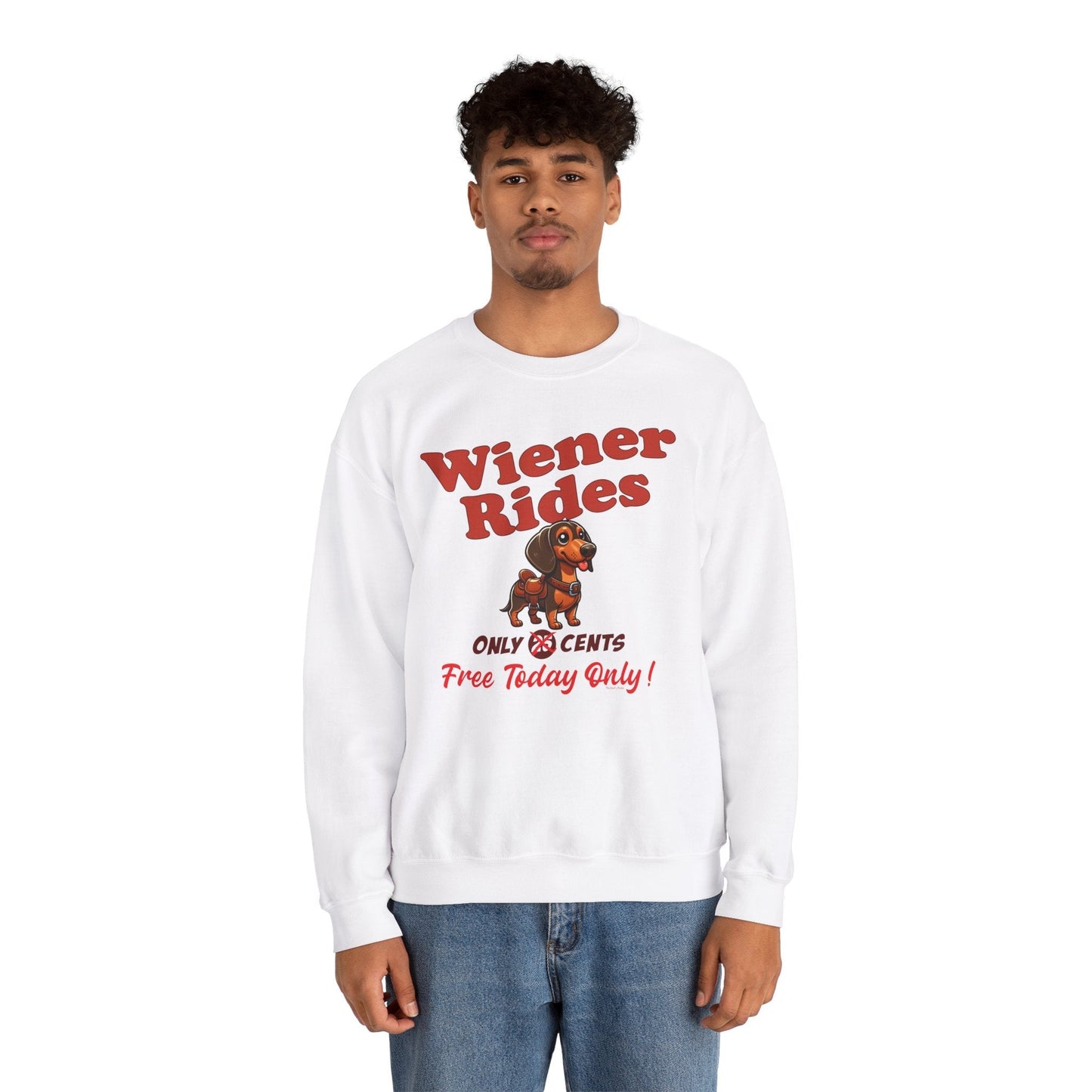 Free Wiener Rides Crewneck Sweatshirt The Devil's Pickle