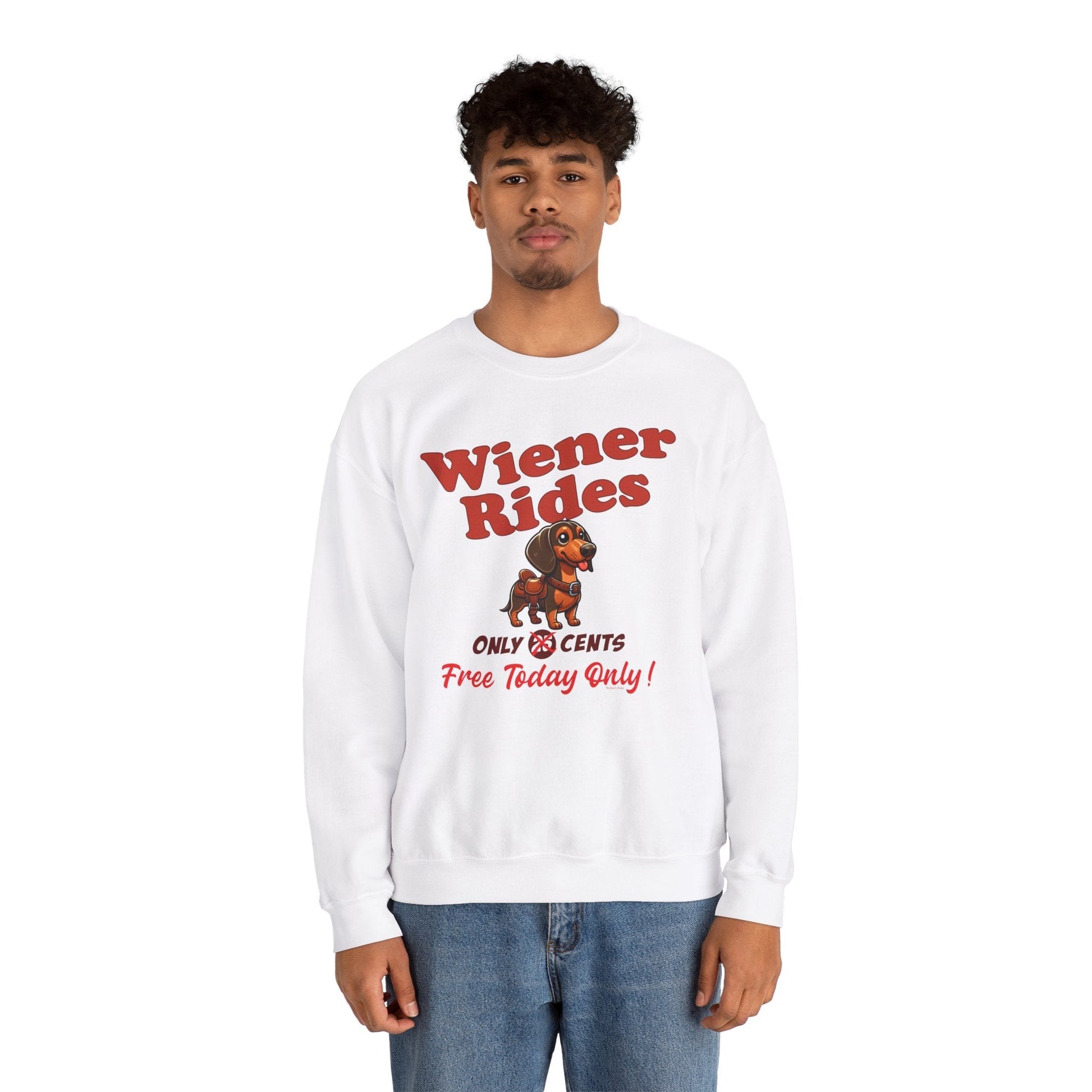 Free Wiener Rides Crewneck Sweatshirt The Devil's Pickle