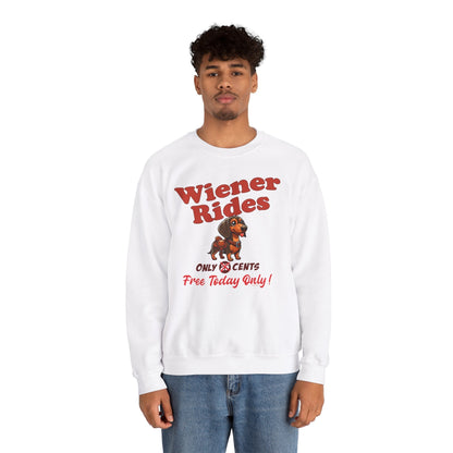 Free Wiener Rides Crewneck Sweatshirt The Devil's Pickle