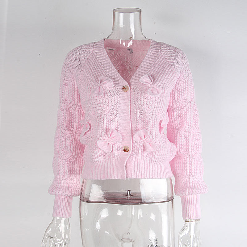 Women's Bow Cropped Cardigan FitiqueFit