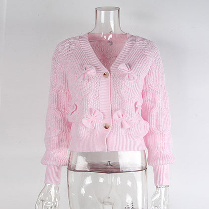 Women's Bow Cropped Cardigan FitiqueFit