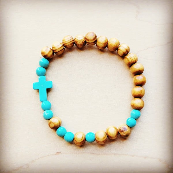 Bracelet Bar-Wood & Blue Turquoise Beads Shop Style & More | Fresh Looks, Everyday Deals & Free Shipping
