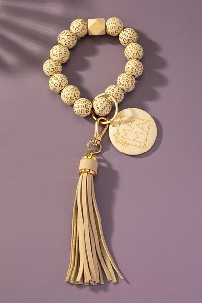 Etched animal wood bead wristlet mama key chain Shop Style & More | Fresh Looks, Everyday Deals & Free Shipping