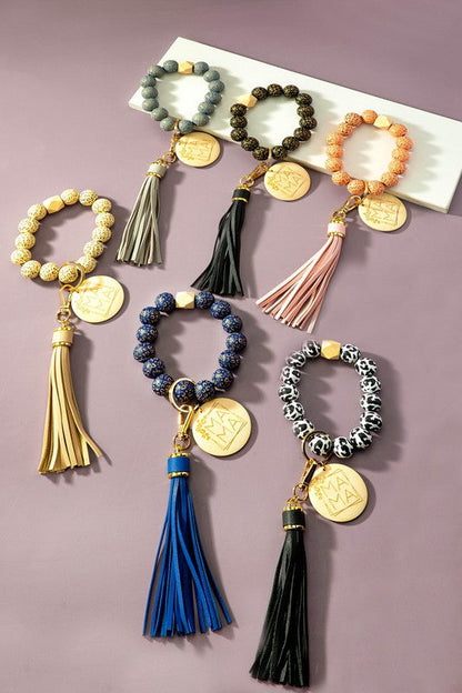 Etched animal wood bead wristlet mama key chain Shop Style & More | Fresh Looks, Everyday Deals & Free Shipping