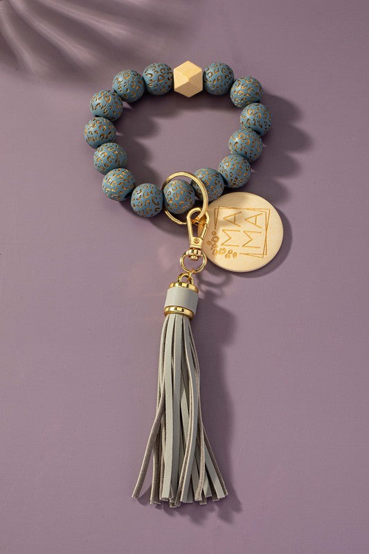 Etched animal wood bead wristlet mama key chain Shop Style & More | Fresh Looks, Everyday Deals & Free Shipping