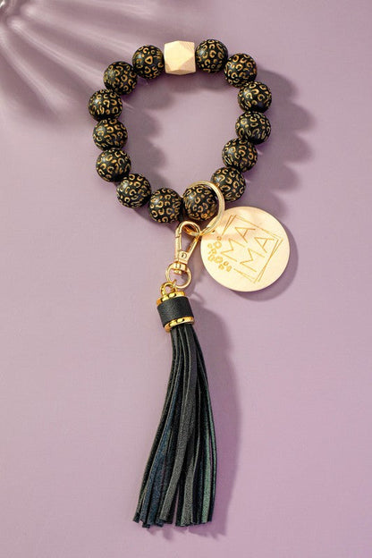 Etched animal wood bead wristlet mama key chain Shop Style & More | Fresh Looks, Everyday Deals & Free Shipping
