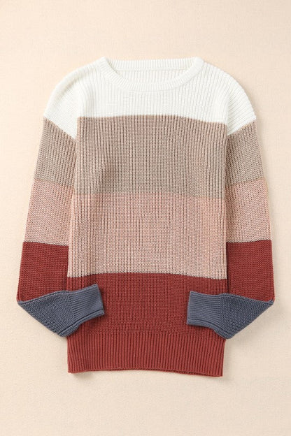 Colorblock Stripe Round Neck Pullover Sweater Shop Style & More | Fresh Looks, Everyday Deals & Free Shipping