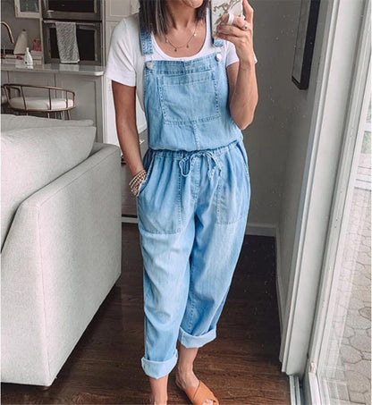 Cowgirl Drawstring Denim Overalls | Comfortable & Stylish for Every Cowgirl Country in My Heart