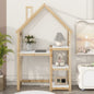 House-shaped Wooden writing Desk Kids study Table Bookshelf & Toy Storage Natural