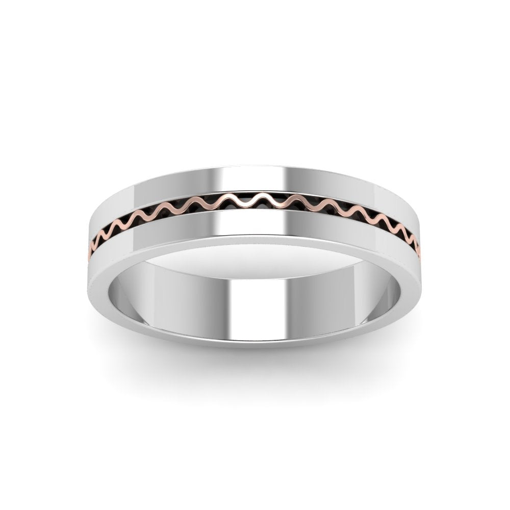 Mens Wave Comfort Fit Wedding Ring Fascinating Diamonds