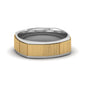 2 Tone Gold Texture Square Band Ring Fascinating Diamonds