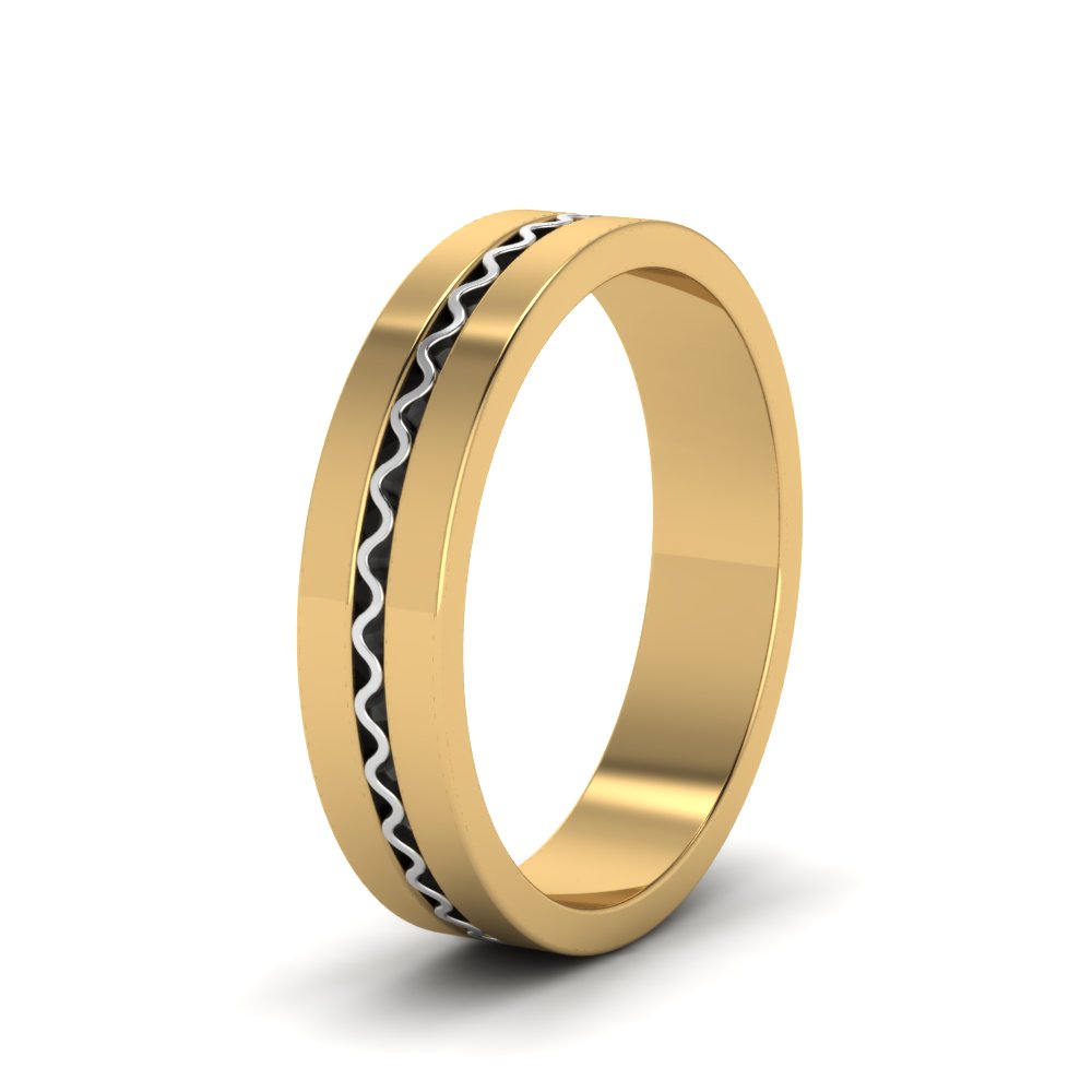 Mens Wave Comfort Fit Wedding Ring Fascinating Diamonds