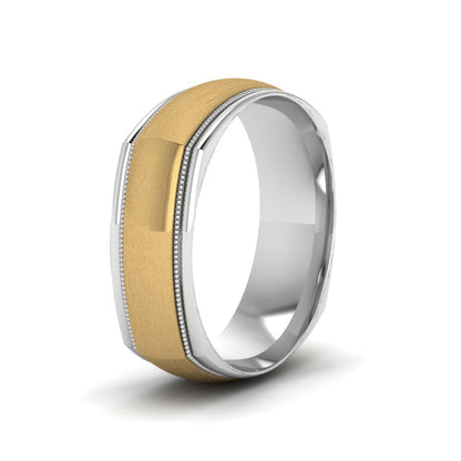 Two Tone Milgrain Square Mens Band Ring Fascinating Diamonds