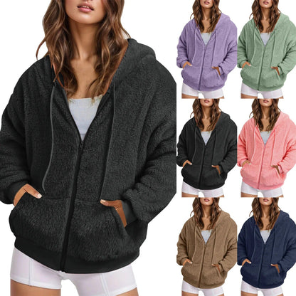 Long Zip-Up Hoodie – Soft Cotton Velvet, Oversized Fit FitiqueFit