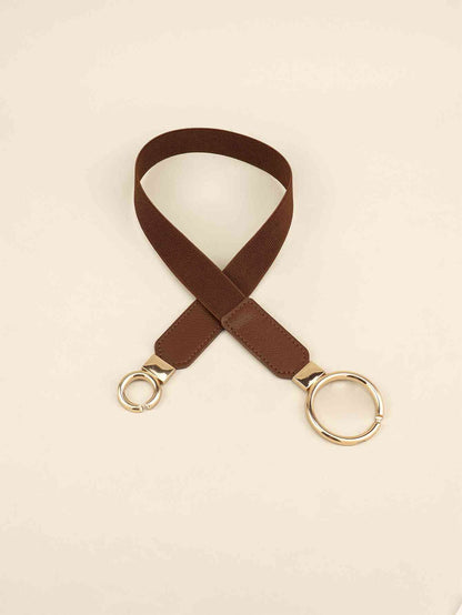 ElegantStyle Double Ring Buckle Elastic PU Belt – Adjustable Comfort Fit See size chart under “more details” The Fashion Celestial