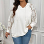 Women’s Plus Size Hoodie – Lace Long Sleeve Pullover Top FitiqueFit