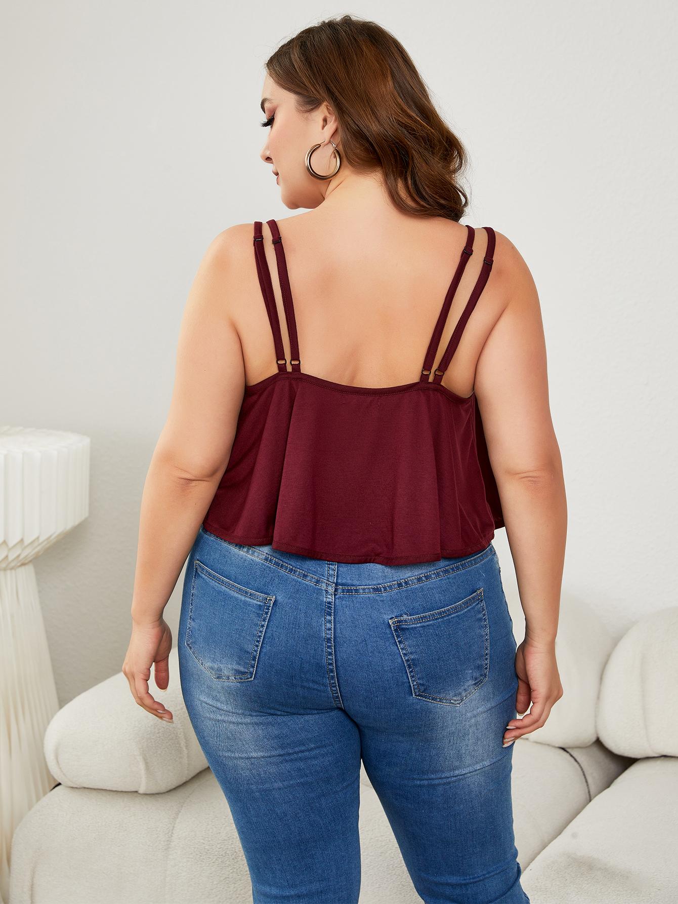 Plus Size Double-Strap Scoop Neck Cami See size chart under “more details” The Fashion Celestial