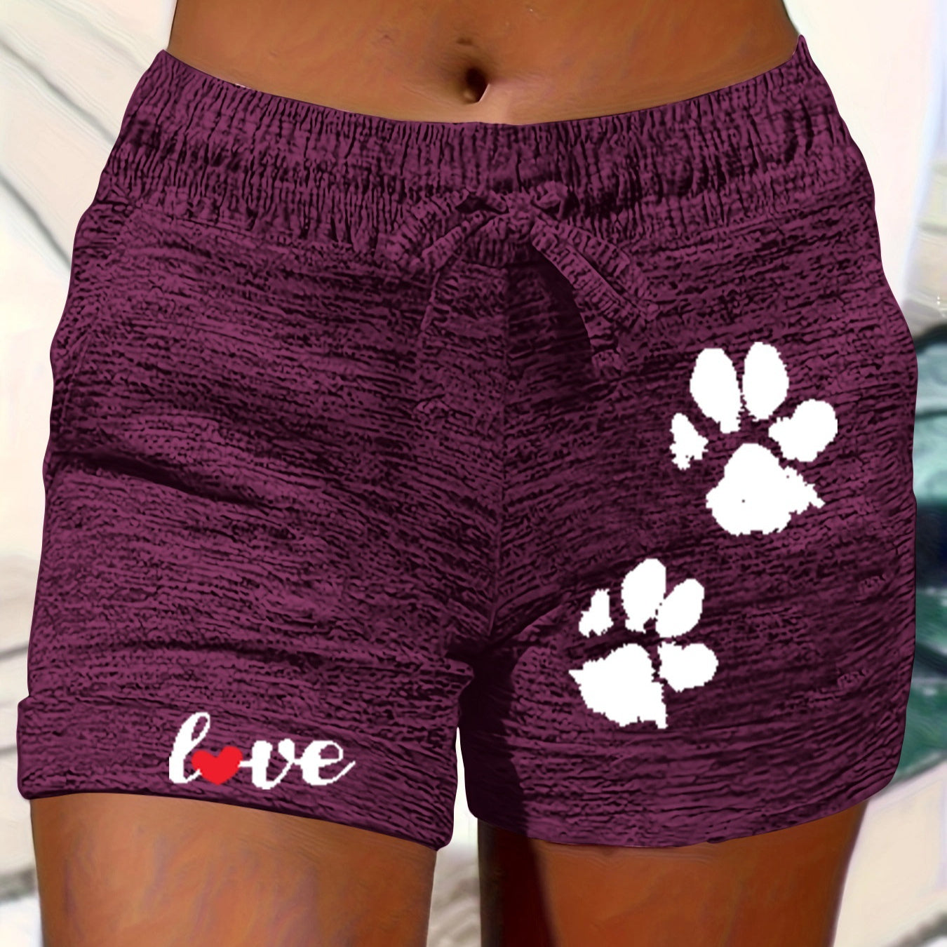 Women's Printed Elastic Waist Cropped Shorts With Pockets FitiqueFit