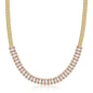 18K Gold Crystal Herringbone Necklace