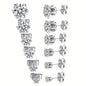18K Gold Ear Bone Buckle Stainless Steel 6-Prong Zirconia Stud Earrings