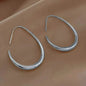 18K Gold Plated Glossy Minimalist Water Drop Design Hoop Earrings Copper