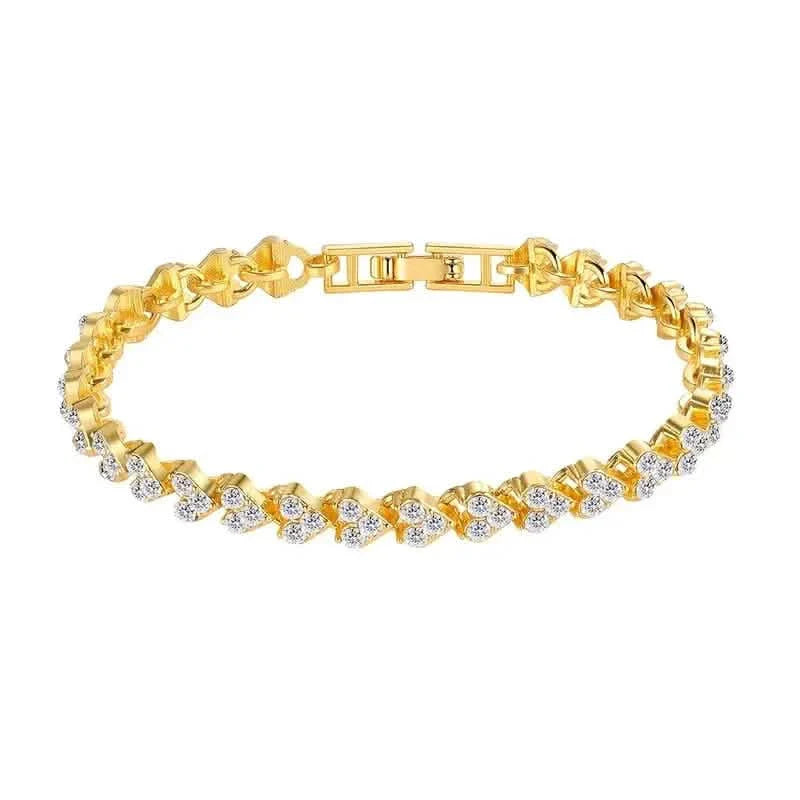 18K Golden Plated Stainless Steel Bracelet with Rhinestone Embellishments DailySale