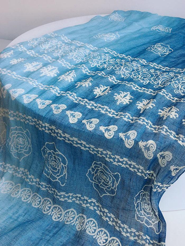 Artisanal 100% Linen Wax-Dyed Scarf LINTICO