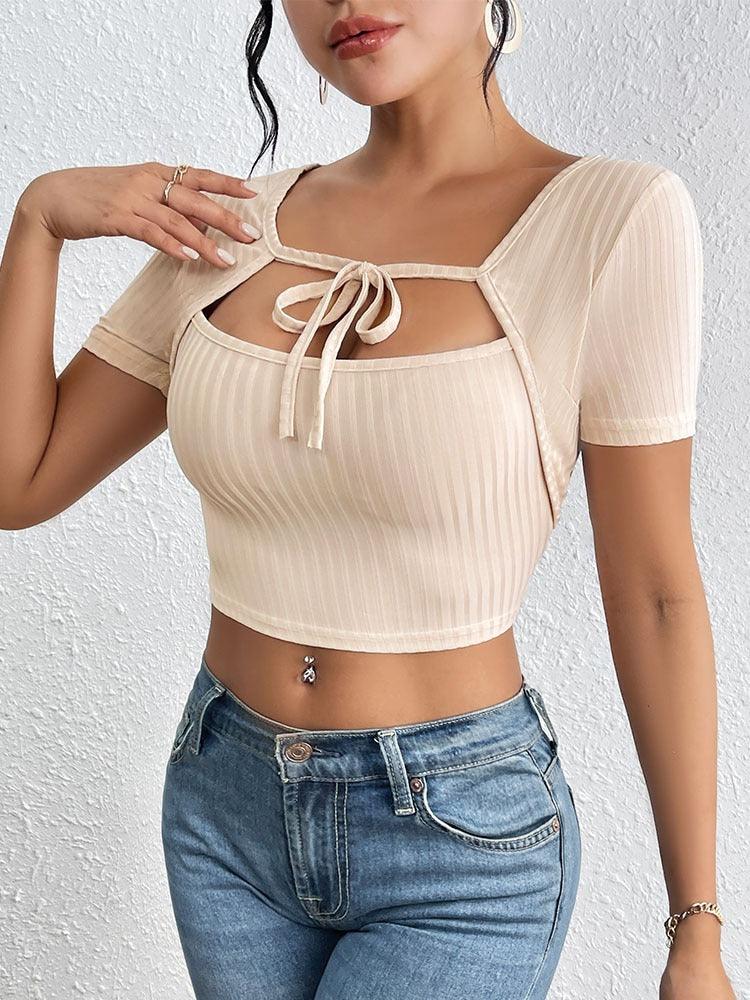 Silky Textured Crop Top – Chic Asymmetrical Collar Top for Casual & Formal Wear Country in My Heart