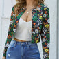Women’s Floral Short Jacket – Casual Long Sleeve Outerwear FitiqueFit