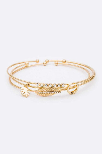 Leaf Horn Triple Wired Convertible Bangle Set Shop Style & More | Fresh Looks, Everyday Deals & Free Shipping