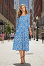 Women’s Floral Patchwork Three-Quarter Sleeve Dress FitiqueFit